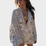 Arial | V-Neck Shirt and Shorts Set