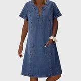 Mila | V-neck Denim Dress