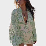 Arial | V-Neck Shirt and Shorts Set