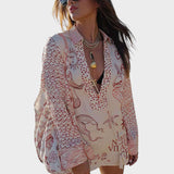 Arial | V-Neck Shirt and Shorts Set