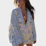 Arial | V-Neck Shirt and Shorts Set