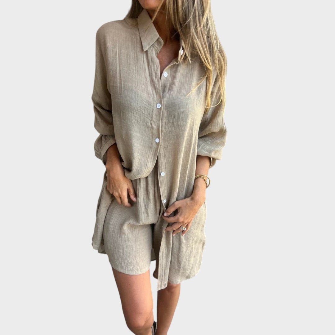 Nora | Linen Shirt and Shorts Set