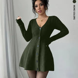 Bella Knit Button Dress