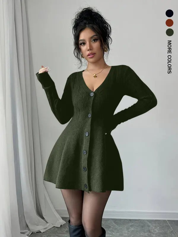 Bella Knit Button Dress