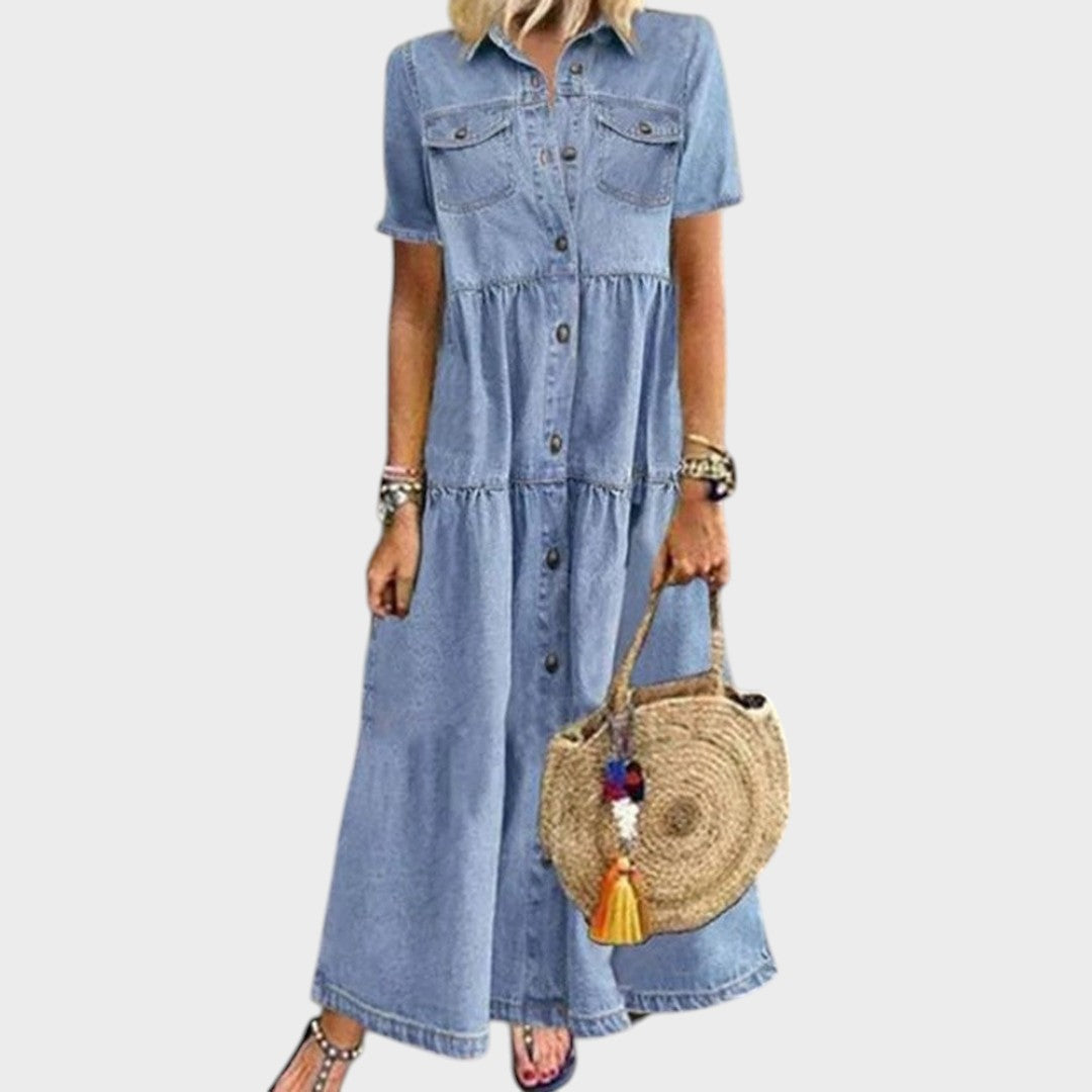 Ainsley | Long Denim Dress