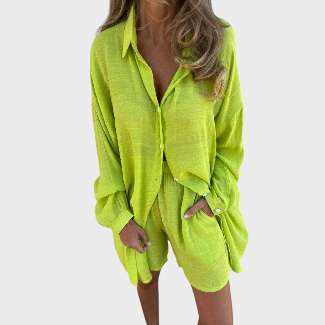 Nora | Linen Shirt and Shorts Set