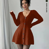 Bella Knit Button Dress