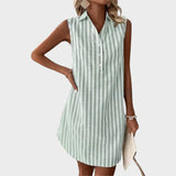 Anníe | Elegant Striped Shirt Dress