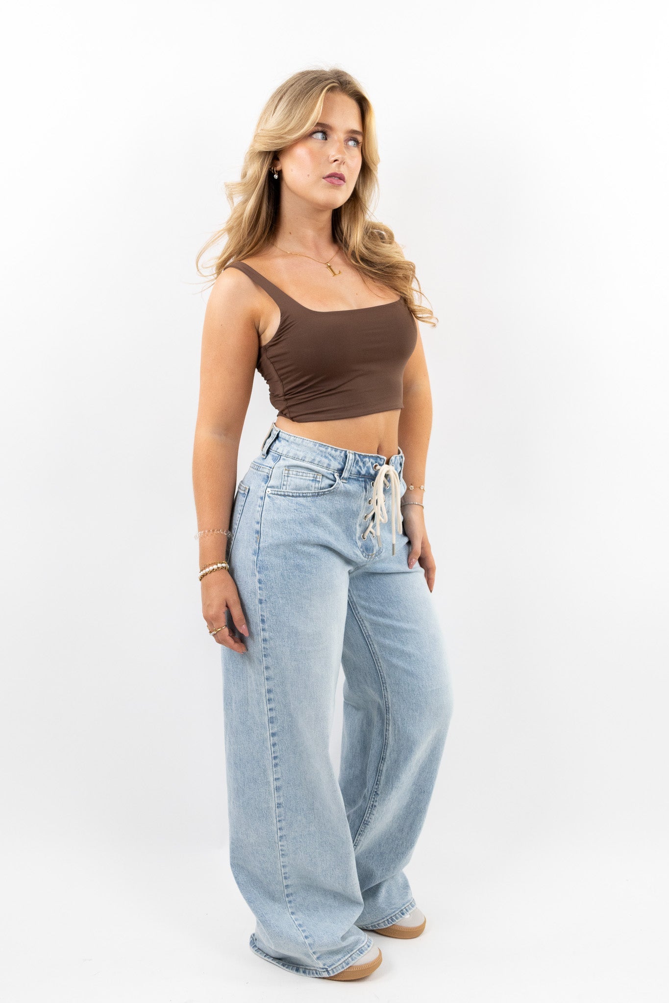 Aurora – Wide-Leg Jeans with Front Drawstrings