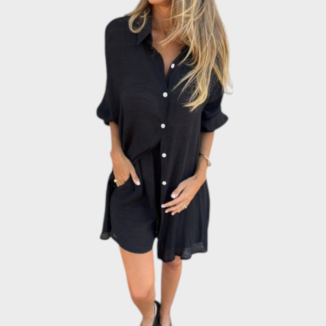Nora | Linen Shirt and Shorts Set