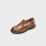 Amaya - Classic Leather T-Strap Shoes