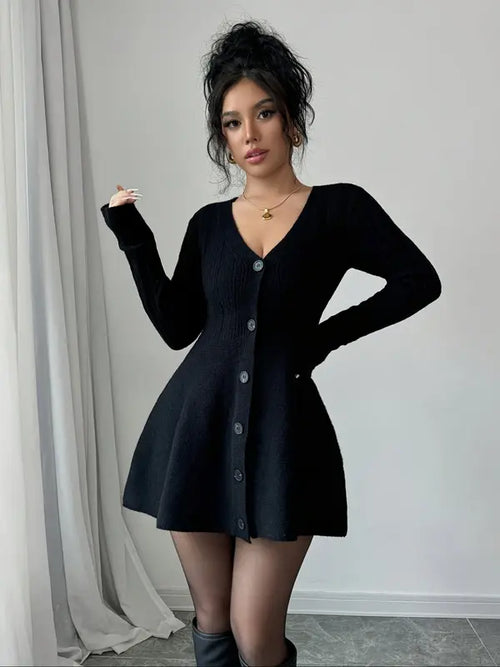 Bella Knit Button Dress