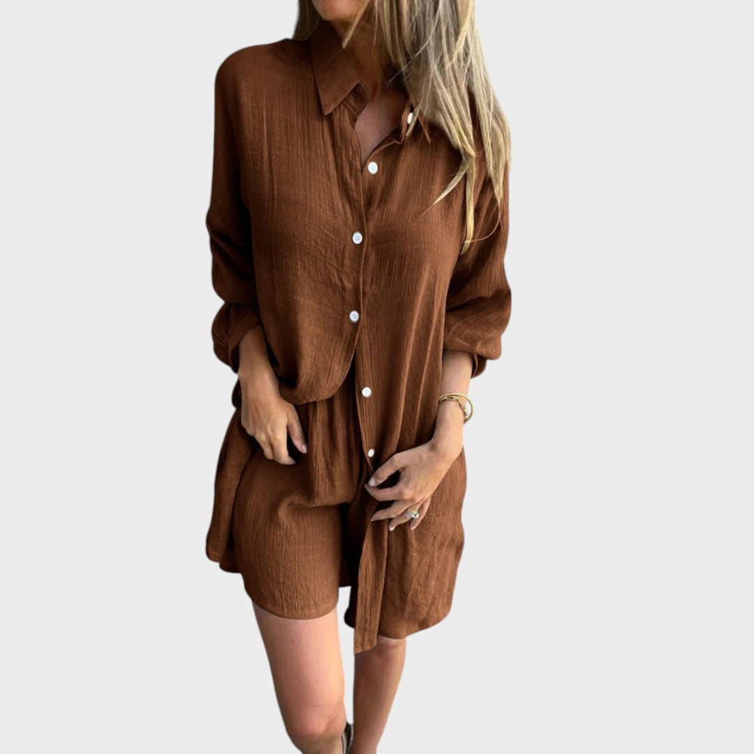 Nora | Linen Shirt and Shorts Set