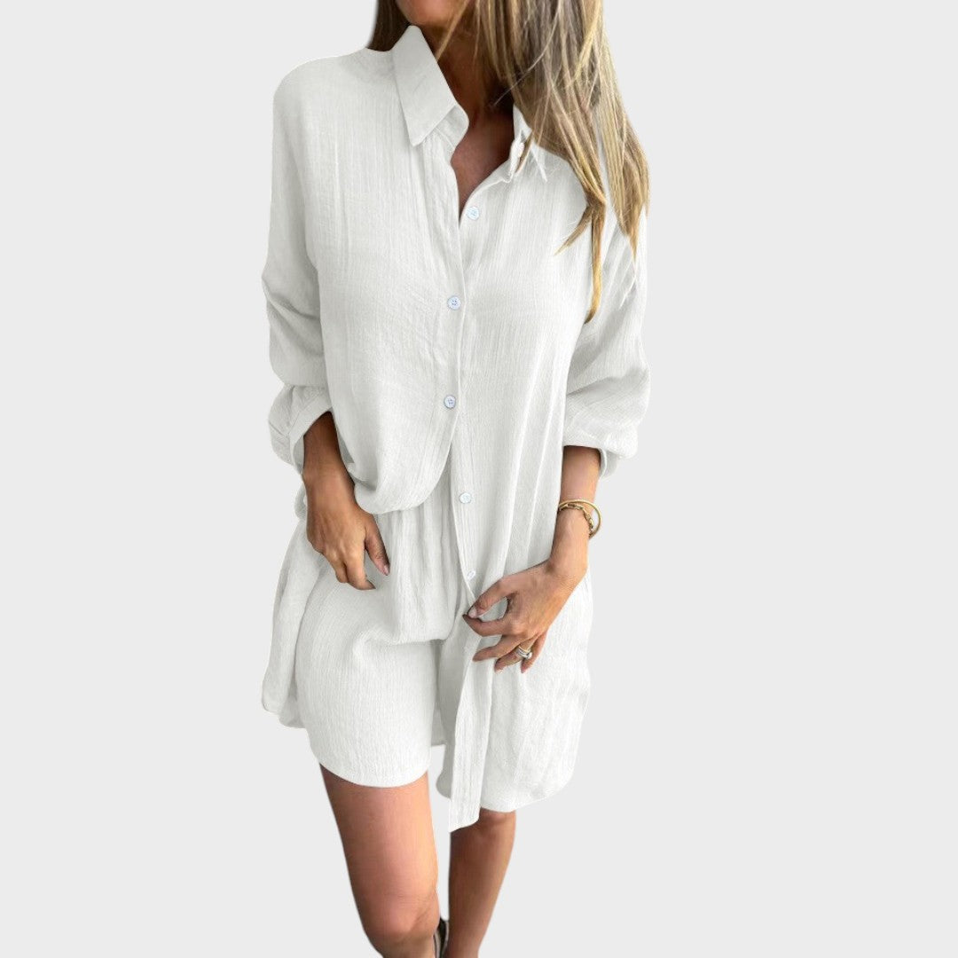 Nora | Linen Shirt and Shorts Set