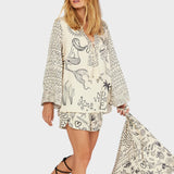 Arial | V-Neck Shirt and Shorts Set