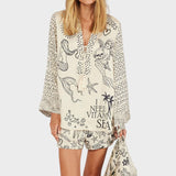 Arial | V-Neck Shirt and Shorts Set