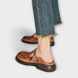 Amaya - Classic Leather T-Strap Shoes