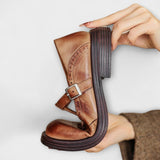 Amaya - Classic Leather T-Strap Shoes
